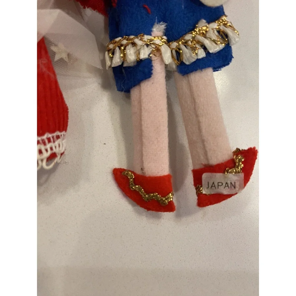 vintage Japan cloth prince princess Christmas ornaments 1960's‎ cute whimsy